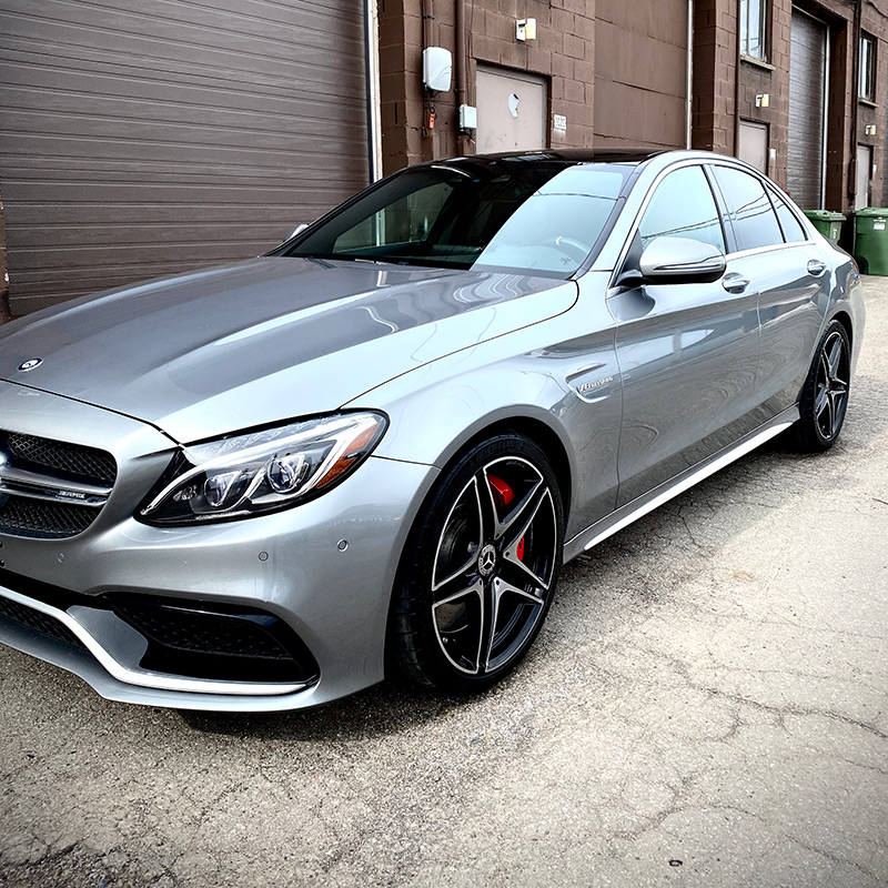 Mercedes C63s original machined wheels